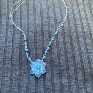Flower Choker Womens Baby Blue Thin